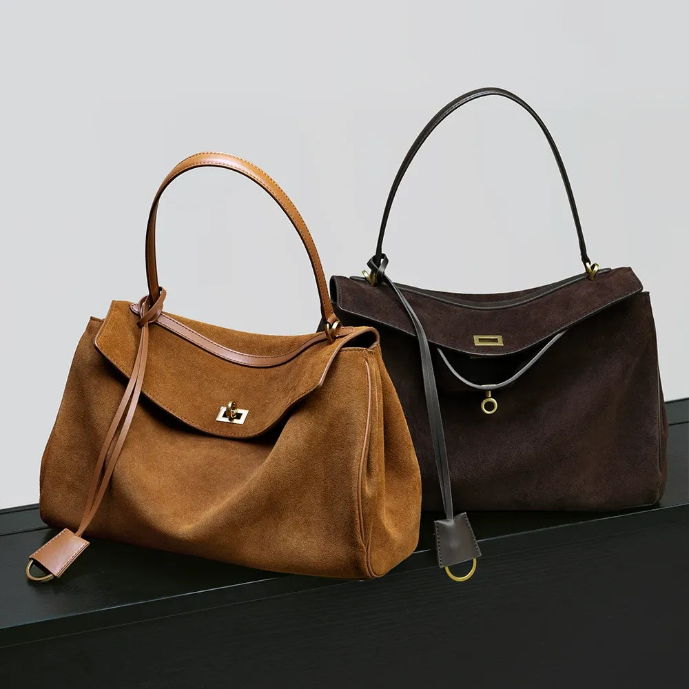 Classic Suede Flap Shoulder Bag