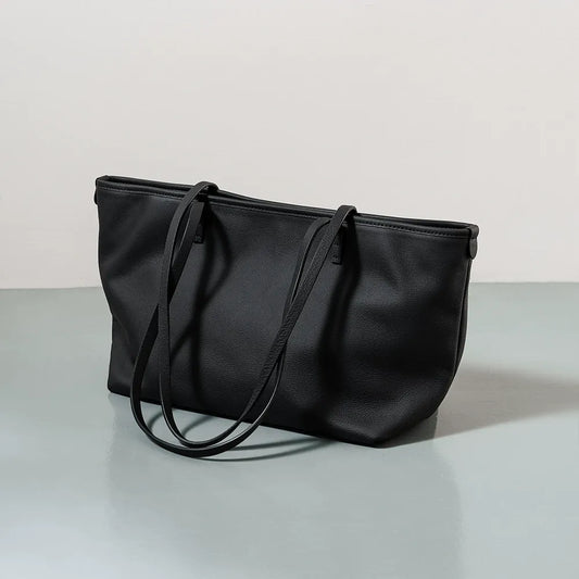Minimalist Black Shoulder Handbag