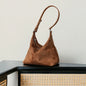 Vintage Minimalist Brown Hobo Purse