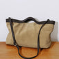 Two-Tone Suede Shoulder Tote Bag