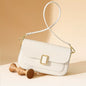 Elegant Minimal Luxe Ivory Flap Shoulder Bag