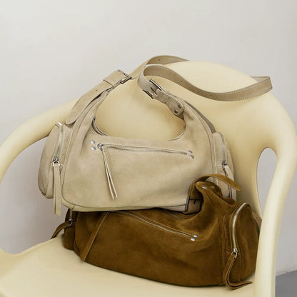 Vintage Suede Baguette Bag