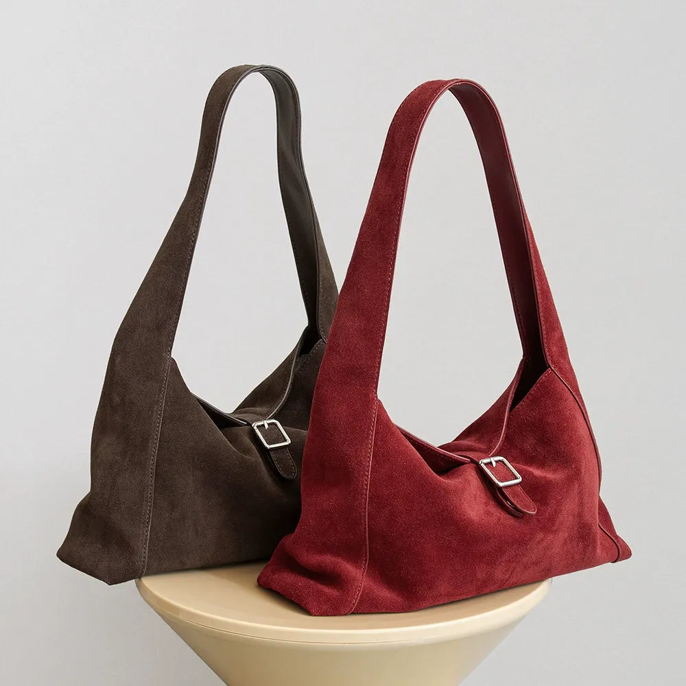Minimalist Suede Shoulder Bag