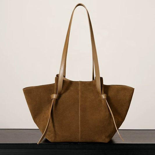 Classic Brown Minimalist Shoulder Handbag