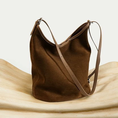 Suede Bucket Shoulder Bag
