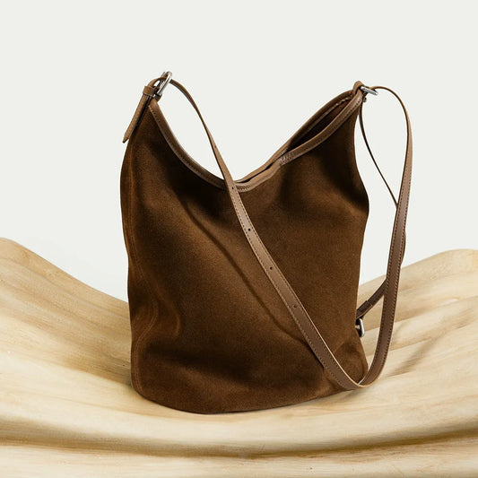 Suede Bucket Shoulder Bag