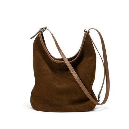 Suede Bucket Shoulder Bag